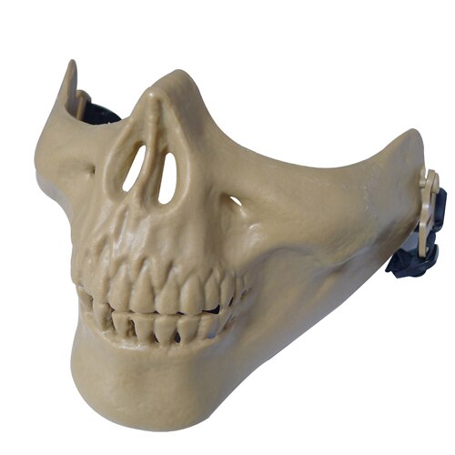 Emiraten M03 skelet Half Gezicht Maskers Schedel Skelet Masker Voor Halloween Dansen Rekwisieten Levert: Khaki