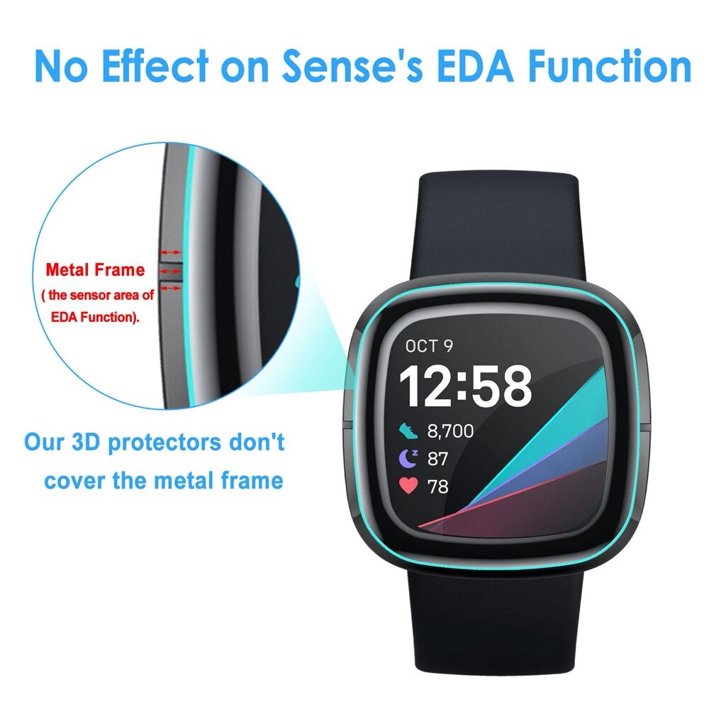 20D miękka folia ochronna do Fitbit Versa 2 3 Sense lite inteligentny zegarek zakrzywiony ekran pełnoekranowy akcesoria ochronne (nie szkło)
