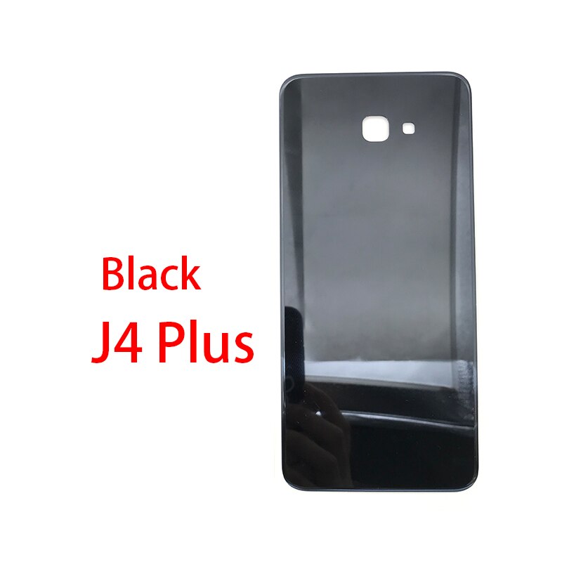 Achterkant van glas voor de samsung galaxy  j4 j6 plus  j415 j610 j610f batterijklepbehuizing batterij achterkant: J4 plus zwart