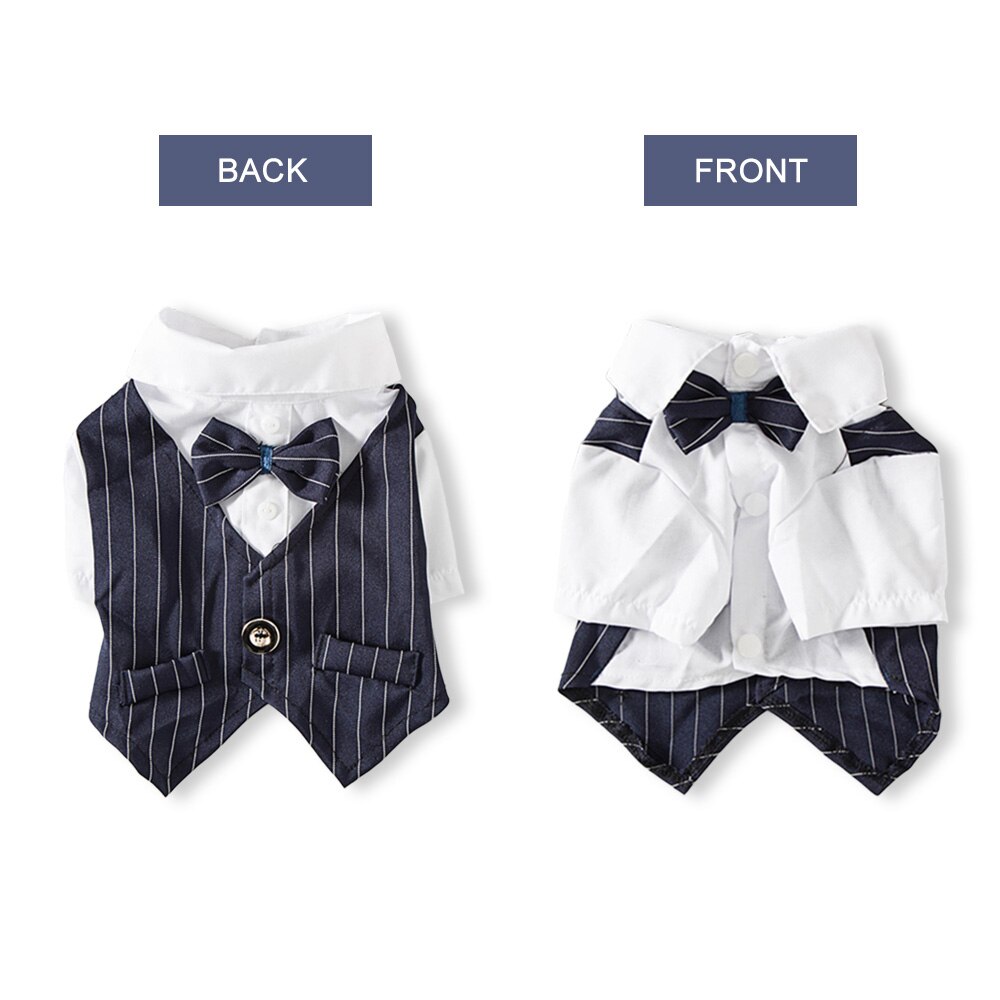 Gentleman Hond Kleding Trouwpak Formele Shirt Voor Kleine Honden Bowtie Tuxedo Pet Outfit Halloween Kerst Kostuum Voor Katten