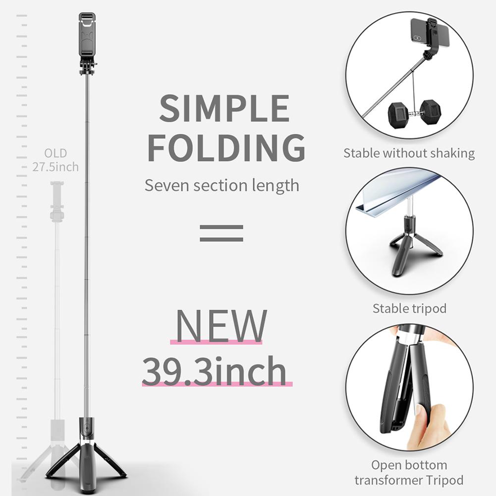 Selfie Stick With Tripod Gimbal Stabilizer Led Light For Action Camera Phone Mobile Cell Holder Stand Smartphone Monopod Monope