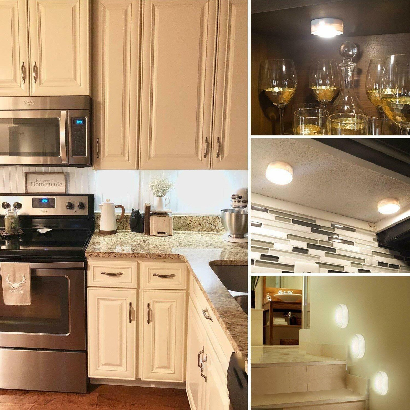 led wall light Timing Dimming cabinet light wireless remote control cabinet light Round Shape night lights Home Lights #Z1