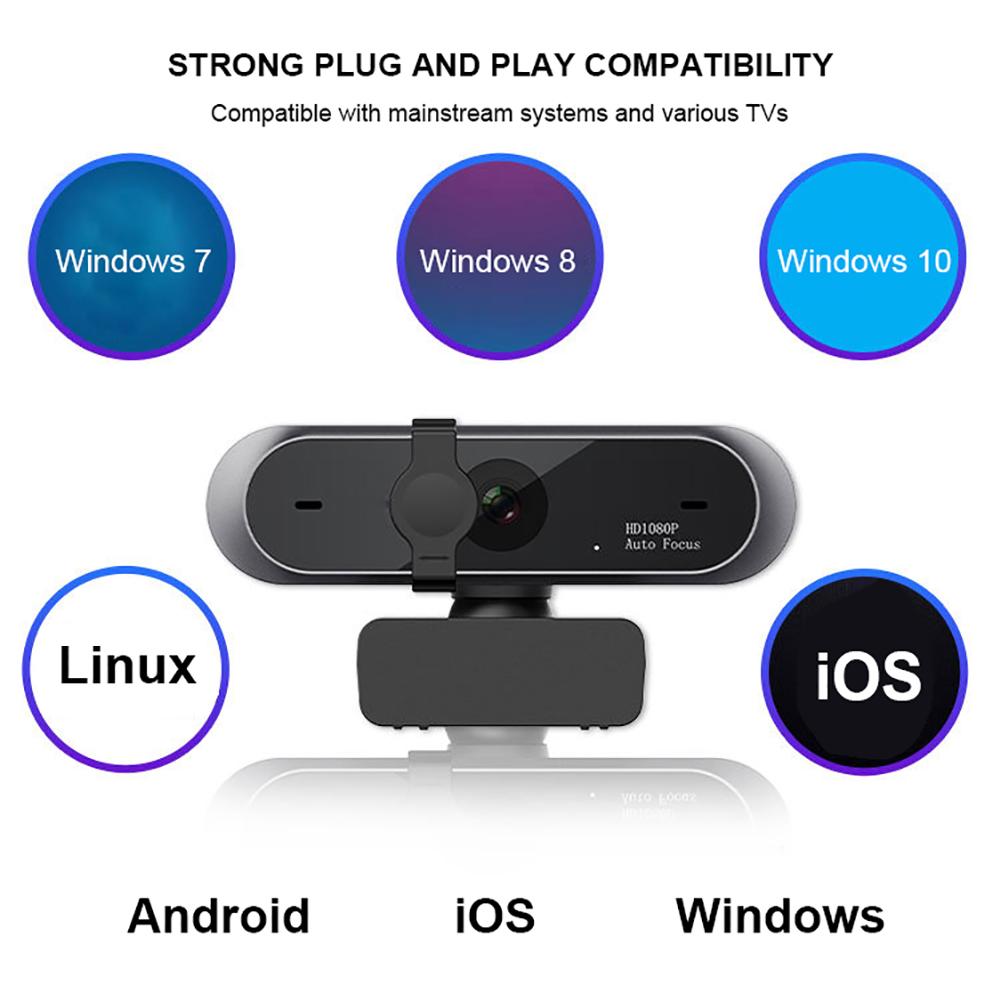 Webcam 1080p USB 1920*1080 Web Camera Full Hd 1080p Web Cam Per Il Computer Con Riduzione Del Rumore microfono Messa A Fuoco Automatica Del Computer Portatile Caldo