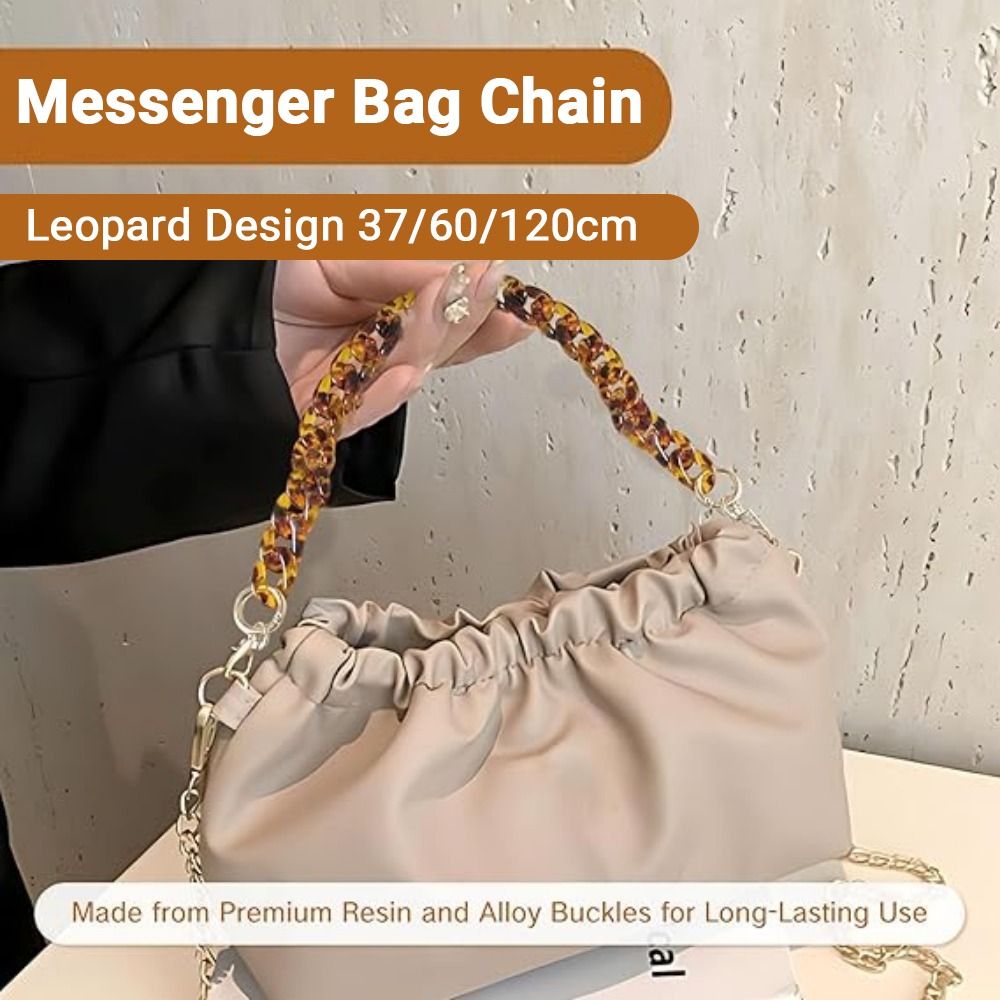Boêmio leopardo mensageiro saco corrente 37/60/120cm diy charme saco acessórios artesanal alça de ombro saco pingente corrente chaveiro