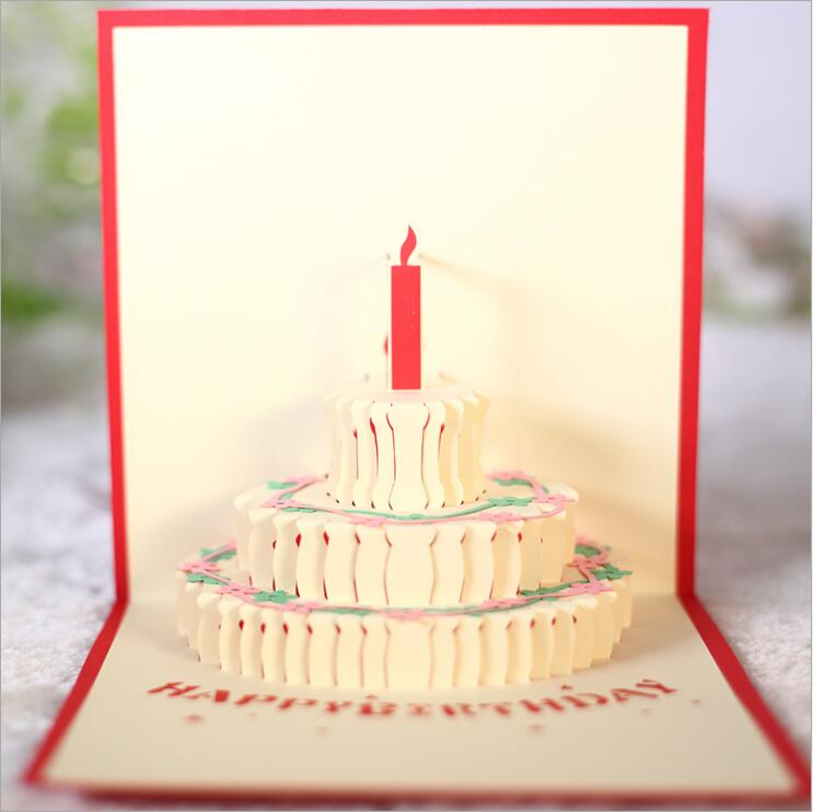 Gâteau d'anniversaire Origami en 3D | Carte de vœux, carte d'invitation, carte Pop-Up d'anniversaire, carte Pop-Up d'anniversaire, faite à la main
