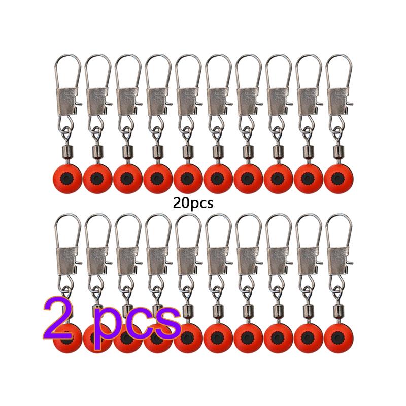 40Pcs Visserijvlotter Rollende Swivel Levert Tackle Tool Vislijn Om Haak Wartels Schacht Clip Connector Vissen Accessoires: 40Pcs Red