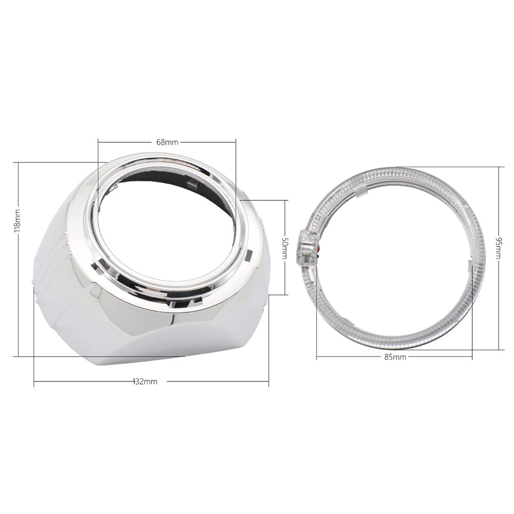 Taochis 3.0 tommer bi-xenon stor s-max shroud angel eyes led billykter rød hvit blå for bi xenon bi led projektorlinse