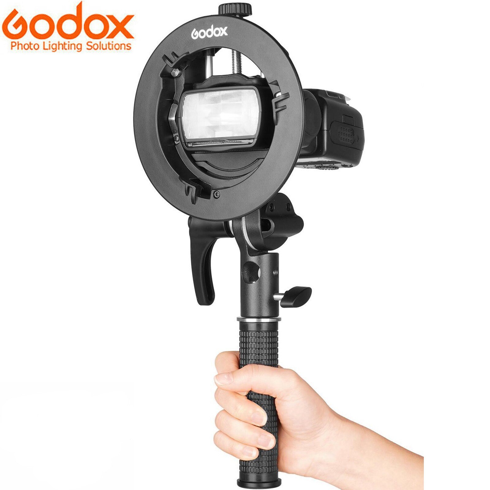Godox-Soporte de Flash S2, lámpara de montaje Bowens tipo S, de mano, para Godox Flash Light Snoot Softbox Beauty Dish Honeycomb