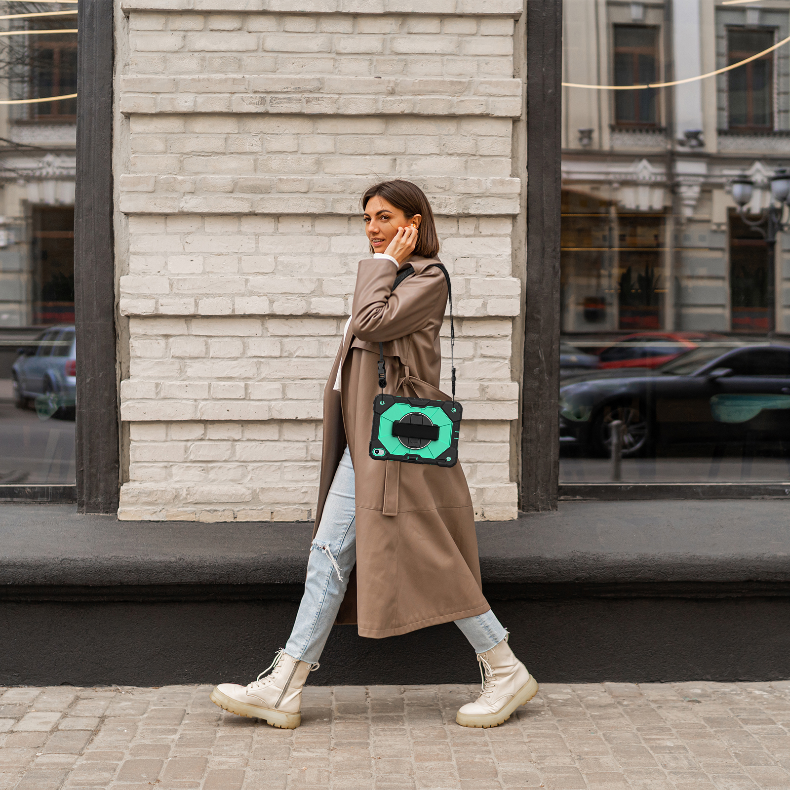 360 draaibare hoes universeel voor iPad 2025 (A16) 11 inch 11e 10.9 2022 10e generatie 3-lagen hybride hoes met handschouderriem