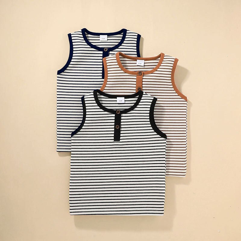 Carters Baby Kleding Lente Gestreepte Vest Shirt Jongen Zomer Mouwloze Top T-shirt Bebe Fille Baby Meisje Tops baby Shirts