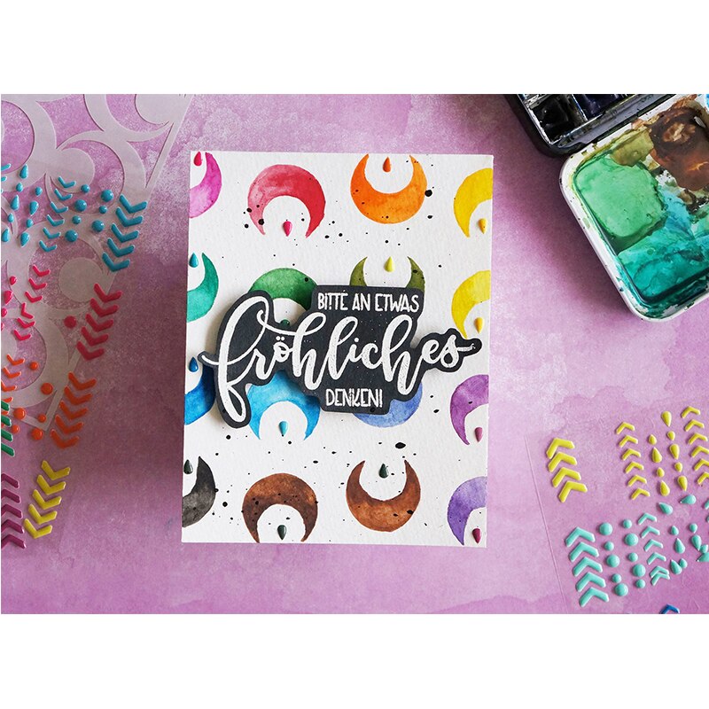 Crescent Moon Stencil for DIY Scrapbooking Decorative Embossing Paper Cards Crafts Plastic Templates Drawing Sheets 6x6inches