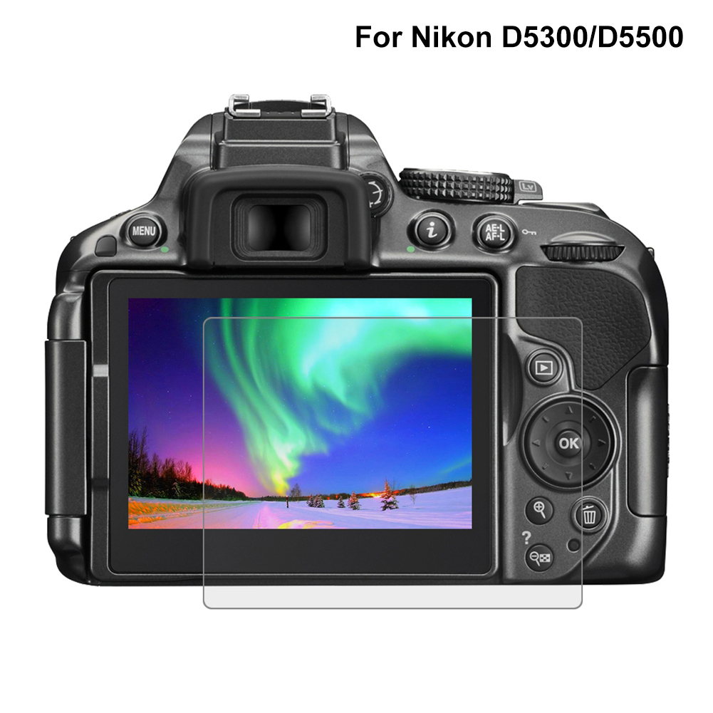 Lcd vakt til nikon  d7100/d7200/5300 kamera 9h overflate hardt herdet optisk glass hd ultra-tynn 9h lcd kamera skjermbeskytter: Pu5508