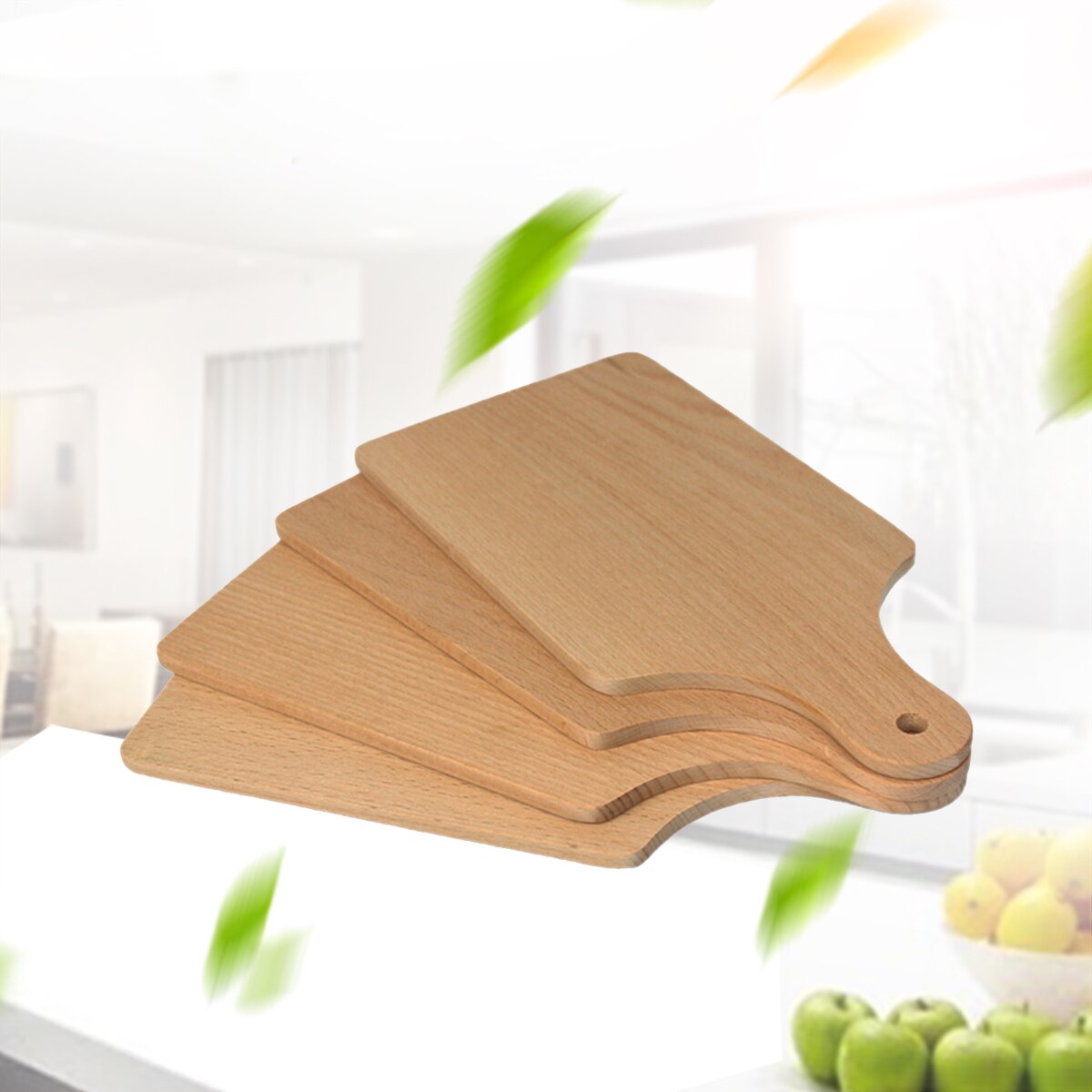Wood Cutting Board with Handle Overturnable Smooth and Firm Rectangular Hardwood Cutting Board for Kitchen