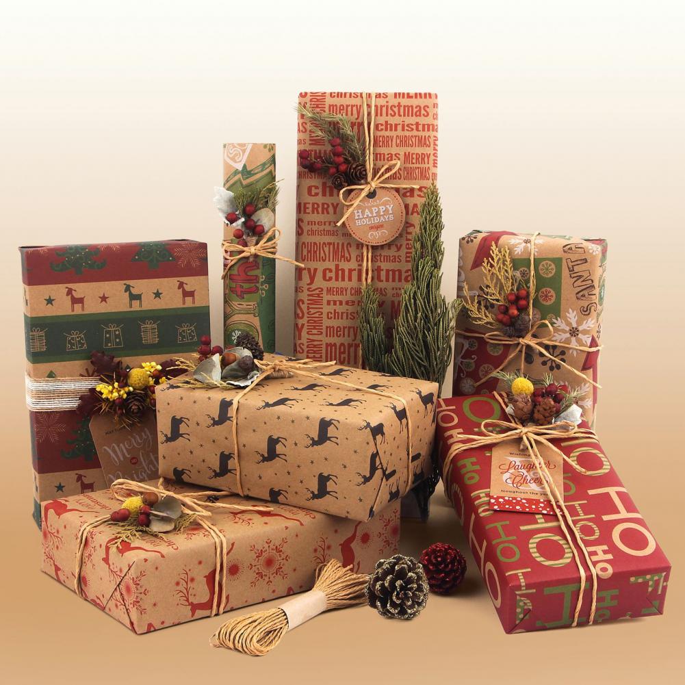 Lightweight Great Single-sided Pattern Packing Paper Paper Christmas Wrapping Paper Attractive for Home