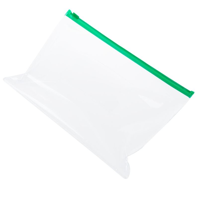 20 Pcs Green Clear Size A5 Paper Slider Zipper Closure Closure Folders Files Bags