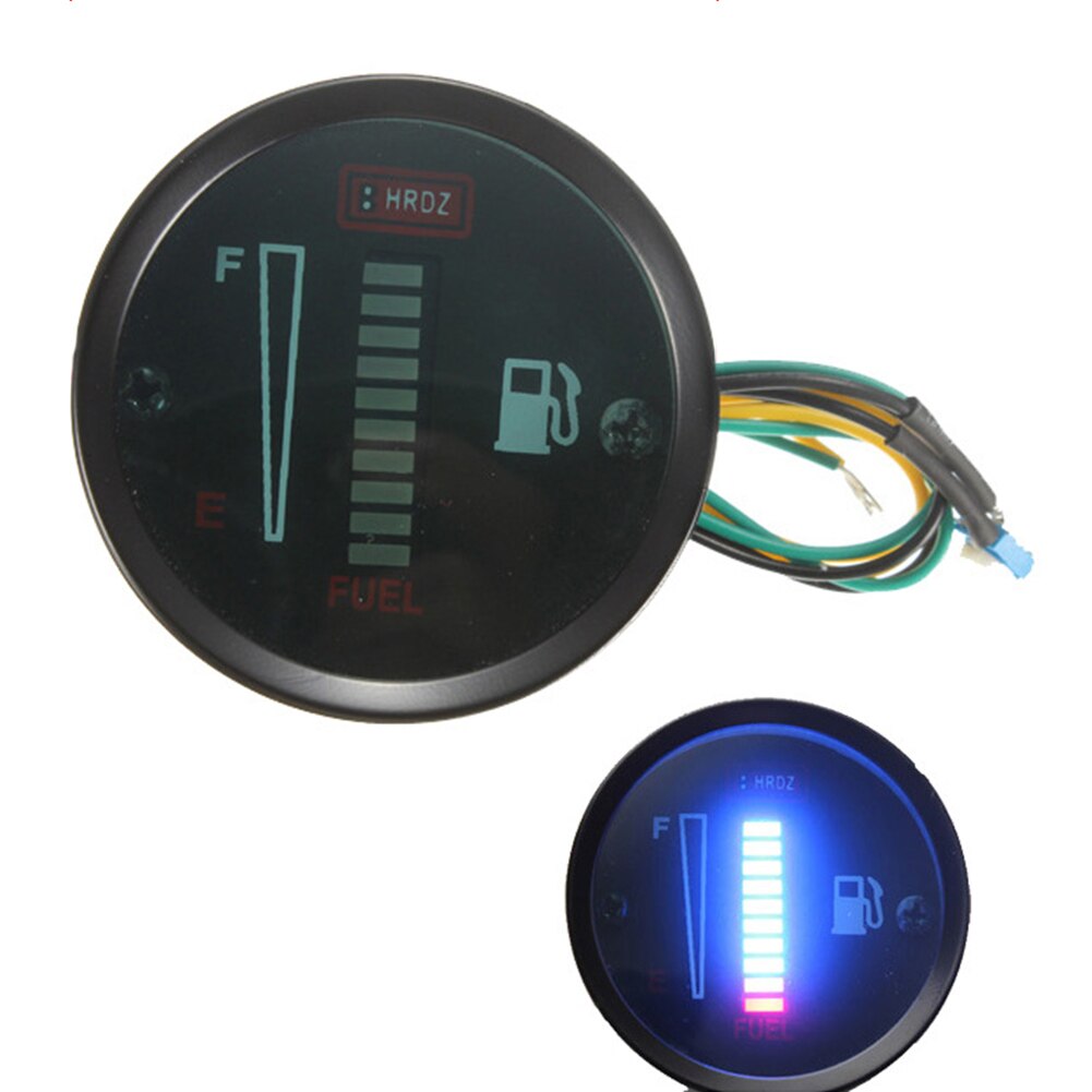 12V Dc 52Mm Led Display Universele Gemodificeerde Niveau Sensor Indicator Fuel Gauge Voor Auto Motorcycle Vervanging Duurzaam Accessoires