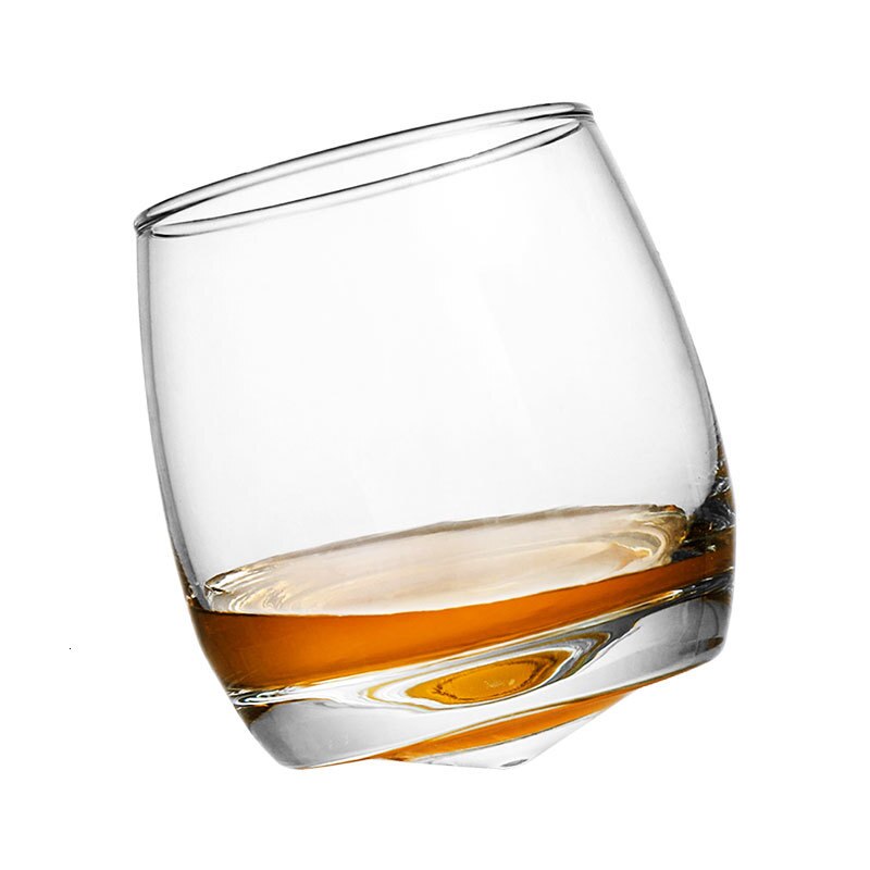 Ocean Revolving Scopperil Whiskey Tumbler Heteromorphic Cone Bottom Whipping Top Brandy Snifter Verre Spirits Whisky Rock Glass: 1 Pcs