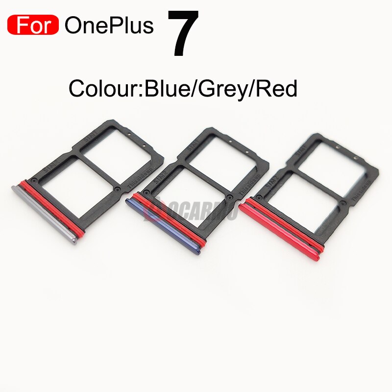 Aocarmo 10Pcs Single & Dual SIM For OnePlus 7 Pro 7T 1+7 Nano Sim Card Holder Tray Replacement Part
