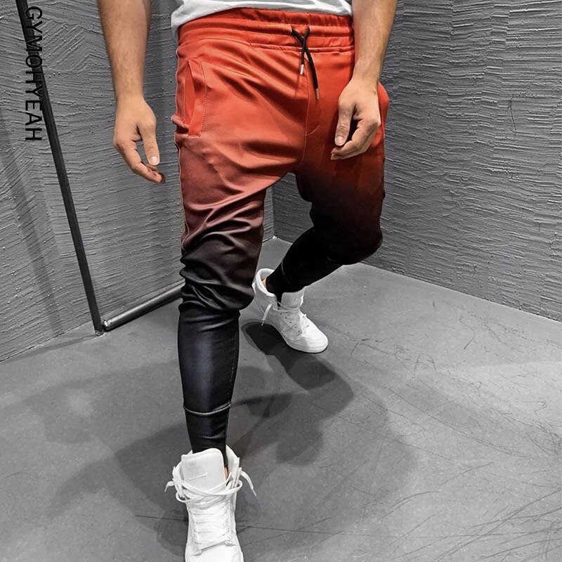 Neue Farbverlauf Herbst Turnhallen Männer Jogger Jogginghose männer Jogger Hosen sportlich Kleidung sterben Bodybuilding Hosen: L / verrotten