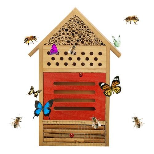 Insect House Bee Box Insect Feeding Nest Butterfly Insect Hotel Nesting Box For Bees Butterflies Garden Support: B