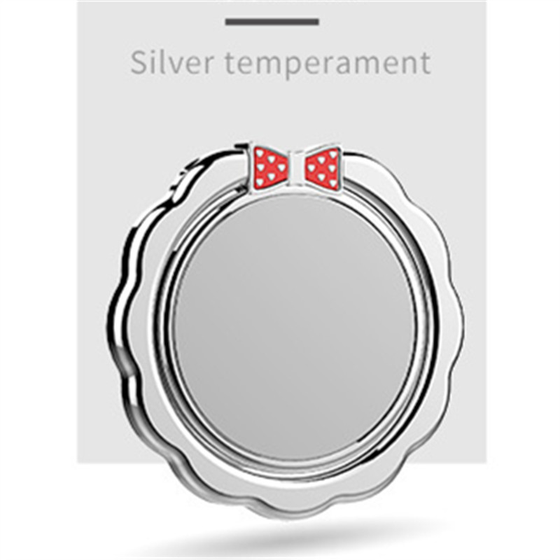 Pansy Butterfly Flower Ring Phone Holder Mirror Ring Phone Holder 360 Rotatable Finger Ring Holder Stand Mount Support Display: Silver