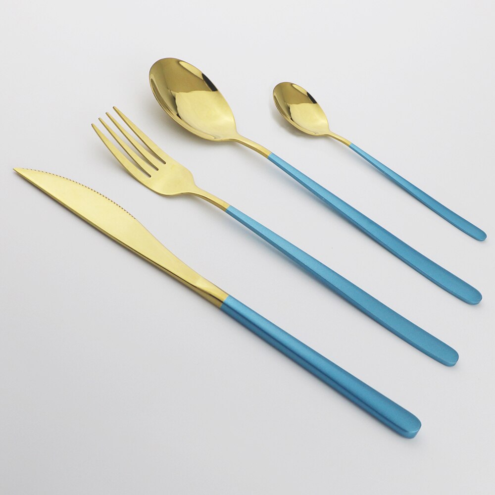 Couverts en acier inoxydable pièces/ensemble, 16 pièces, or rose 18/10, service de table, couteaux, fourchettes, cuillères, vaisselle de cuisine, argenterie