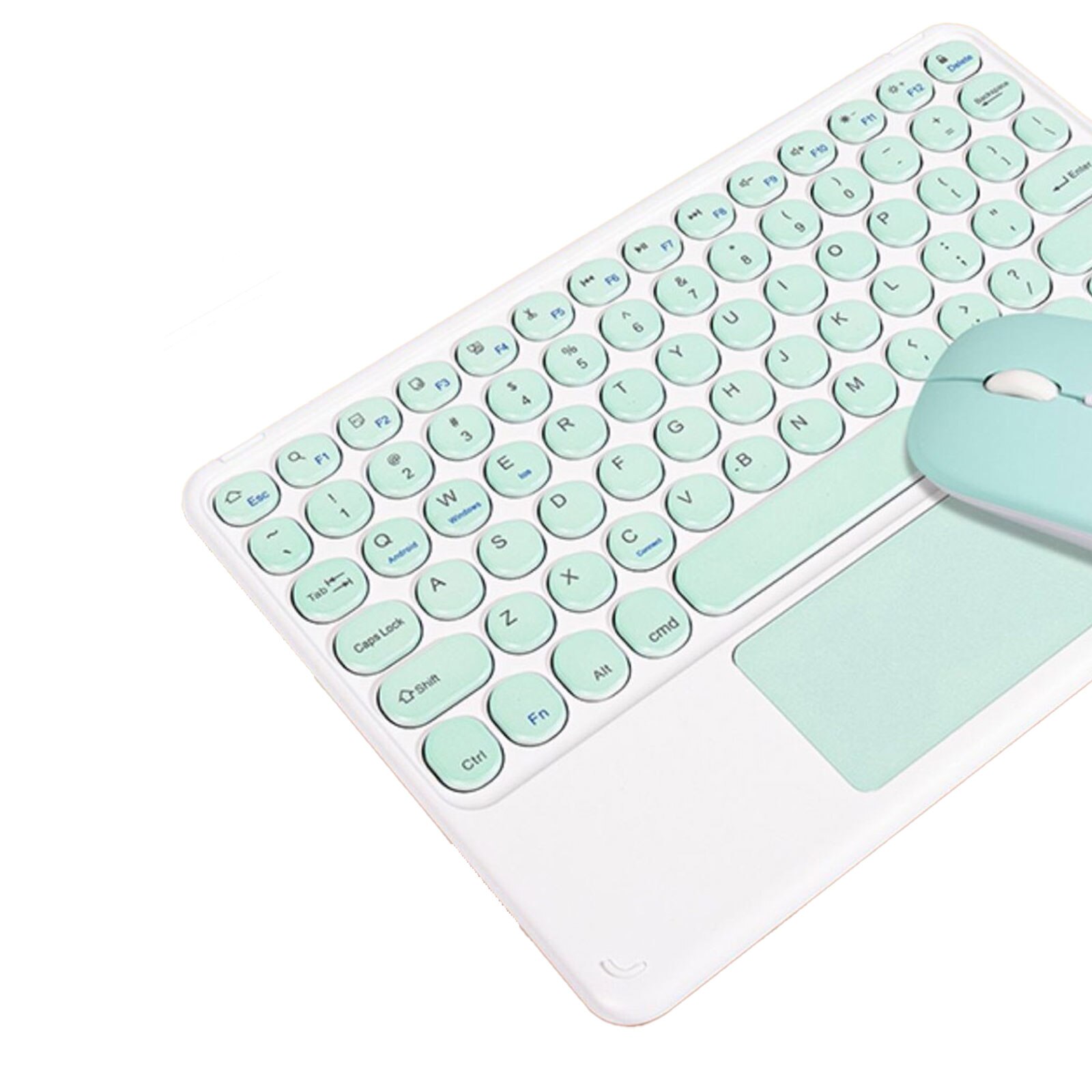 Wireless BT Keyboard Teclado Retro Round Key Keyboard And Mouse Set For Samsung Xiaomi Touchpad Tablet For IPad Keyboard