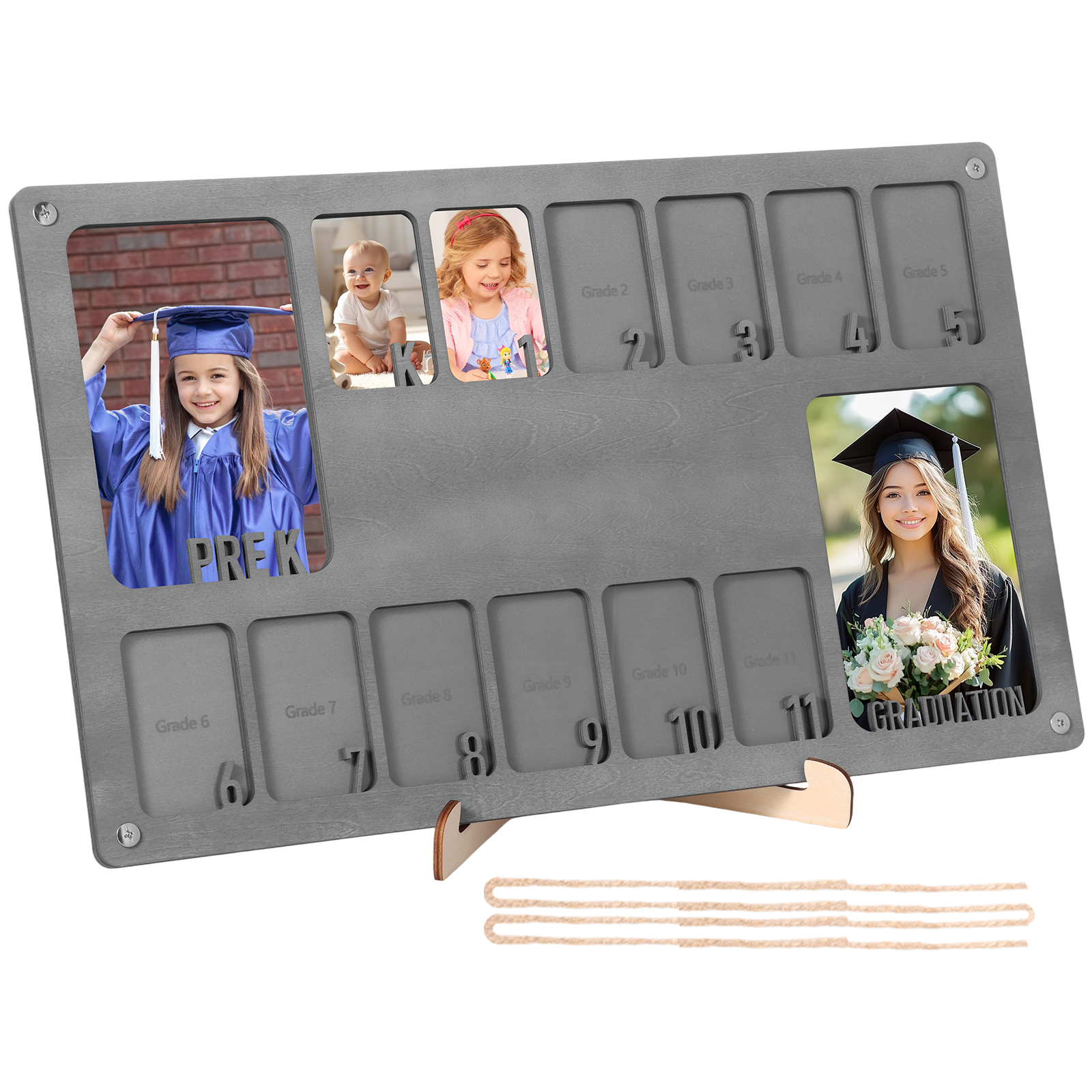Marco de fotos escolar de madera para colgar en la pared, marco de fotos de años escolares, recuerdo de graduación Ideal, estudiantes, profesores y padres