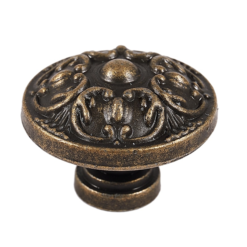 Palads mønster vintage bronze forzinkning rund kedel skab skab skuffe køkken dørknapper træk håndtag - bronze blomst (