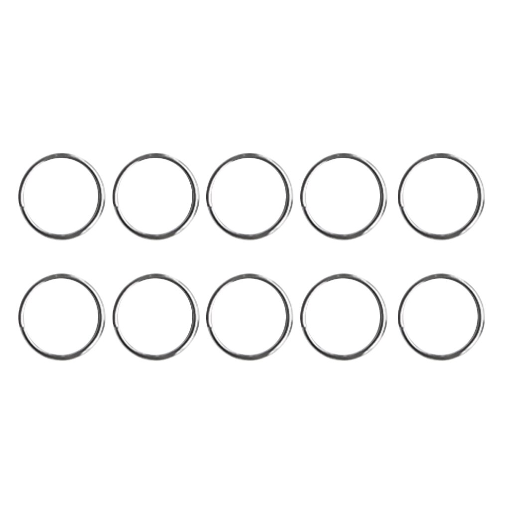 Set of 10 Stainless Steel O- Key Rings Split Metal Rings Key