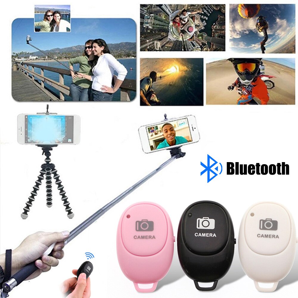 Camera Shutter Remote Control Bluetooth Wireless Selfie Button Clicker Support for Android IOS Smartphones