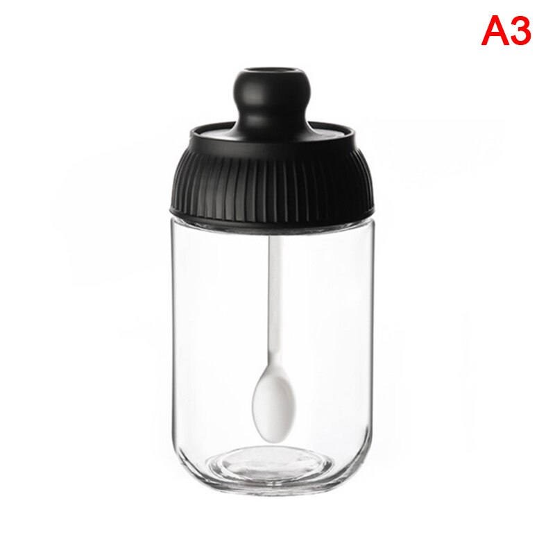 250ml kryddflaskor glas kryddförvaringsbehållare kryddor med sked: Krydda