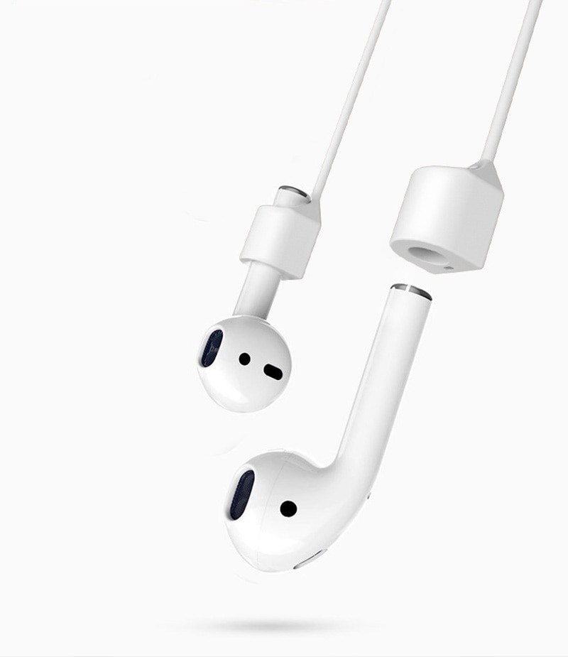 Anti-Lost silikonowy uchwyt na słuchawki kabel do Apple iphone X 8 7 AirPods bezprzewodowy zestaw słuchawkowy Bluetooth pasek na szyję przewód ciąg