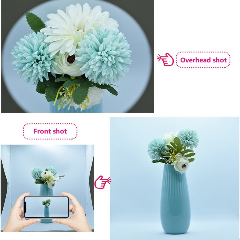 Boîte à lumière LED 40CM, Mini Studio de photographie Portable, Kit de fond et 6 arrière-plans de couleurs, boîte à lumière USB pour téléphone DSLR