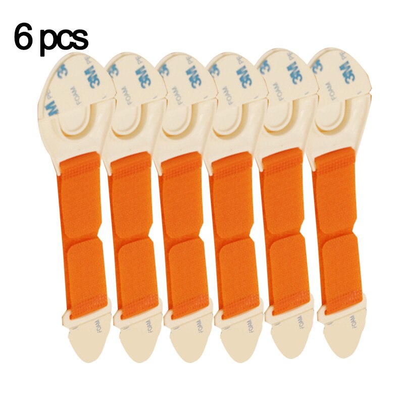 6Pcs/Lot Child Lock Protection Of Children Locking Doors For Children Safety Kids Safety Plastic Protection Safety Toilet Lock: orange6p