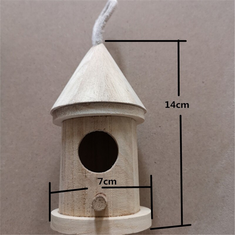 1pc Wood Birds Nest Box DIY Breeding Parrot Cockatiels Swallows Nest Outdoors Roof Wooden Bird House Hanging Decoration