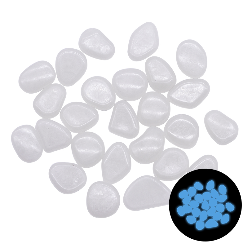 Pierres fluorescentes qui brillent dans le noir, 25 pièces, cailloux lumineux, pour le jardinage de la maison, la piscine, le Bar, la décoration d'aquarium: B01