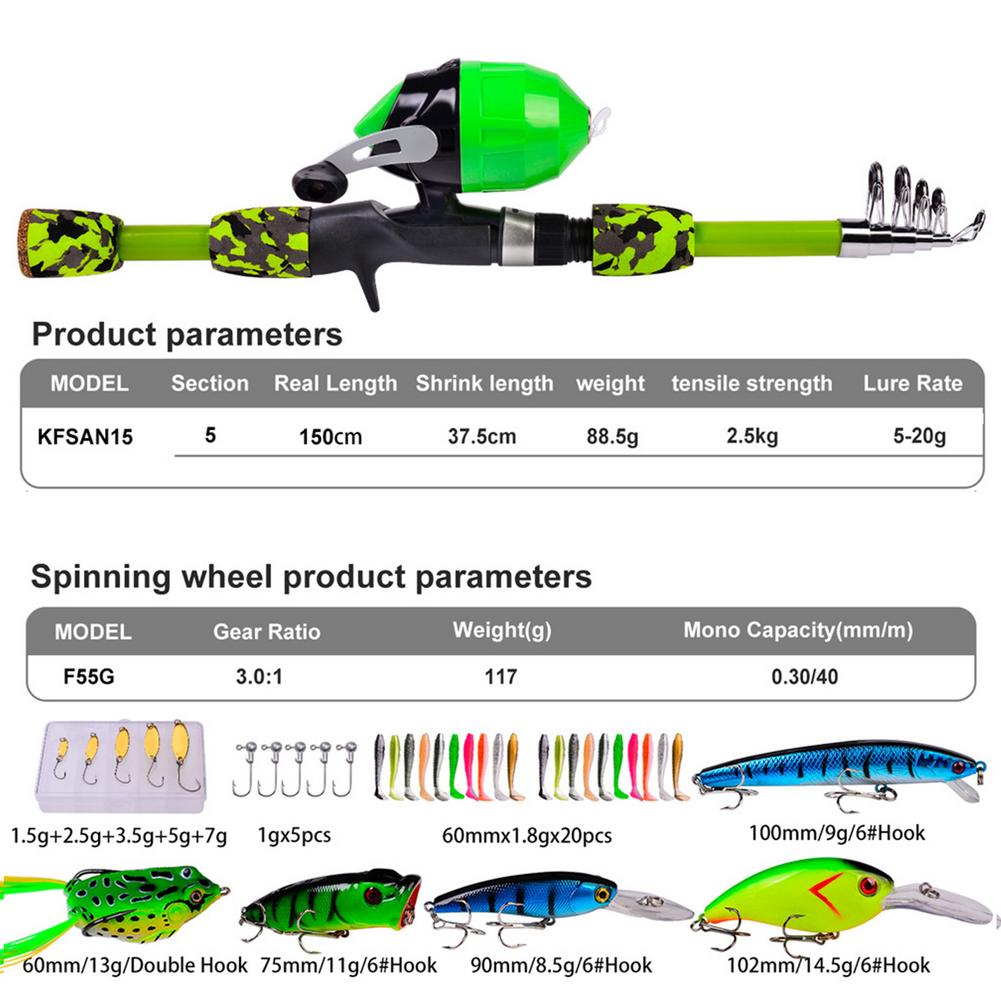Children Sea Fishing Rod Set Beginner Fishing Gear Set With Reel And Bait Portable Fishing Rod Bag Combination Sea Fishing Ro