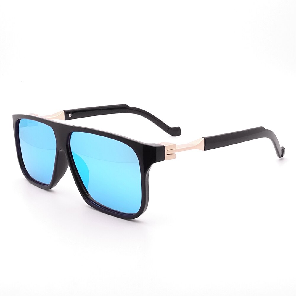 OVZA Sunglasses for Mens Rectangle Sunglasses Men Brand Retro Vintage Glasses Black S6095: Blue