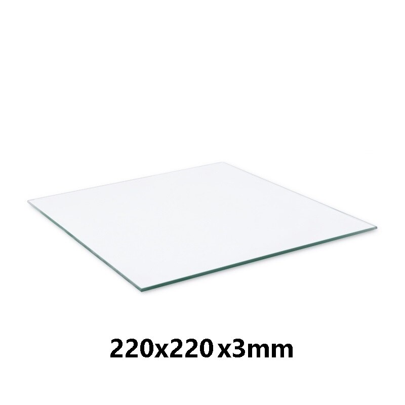 MEGA-cama para impresora 3D, vidrio templado de borosilicato, plano, transparente, cuadrado, redondo, 214, 220mm, para Kossel Delta Creality Ender3: Square 220x220mm