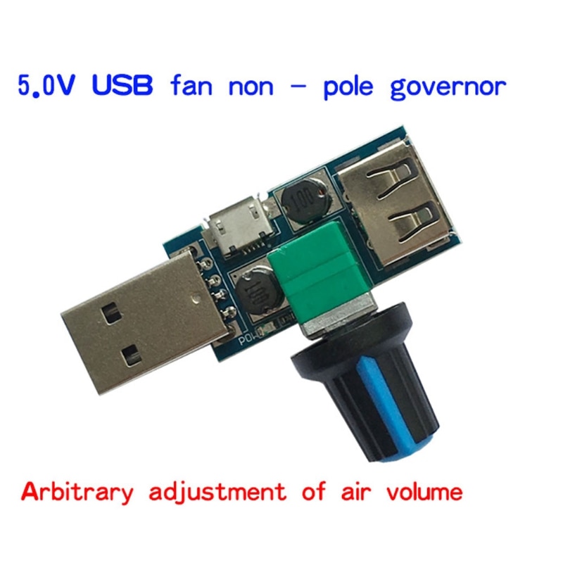 DC 5V Mini USB Fan Gouverneur Wind Speed Controller Air Volume Regulator Cooling Mute Multi Functie Ventilatorsnelheid schakelaar Module