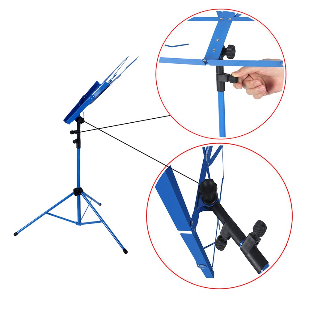 Trépied de partitions pliable léger avec sac de transport résistant à l'eau pour Instrument de guitare de Piano de violon