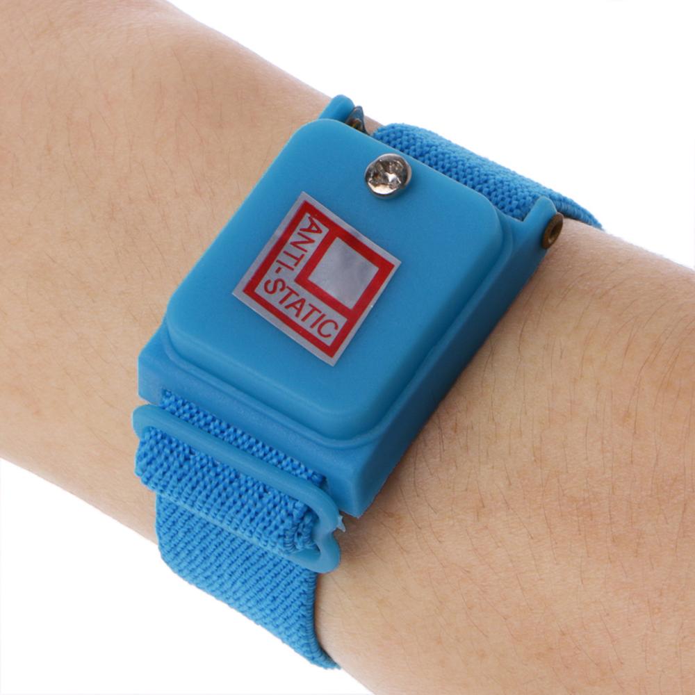 Blue Anti Static Wrist Strap Cordless Bracelet Wireless Adjustable Electrostatic ESD Discharge Cable Wristband