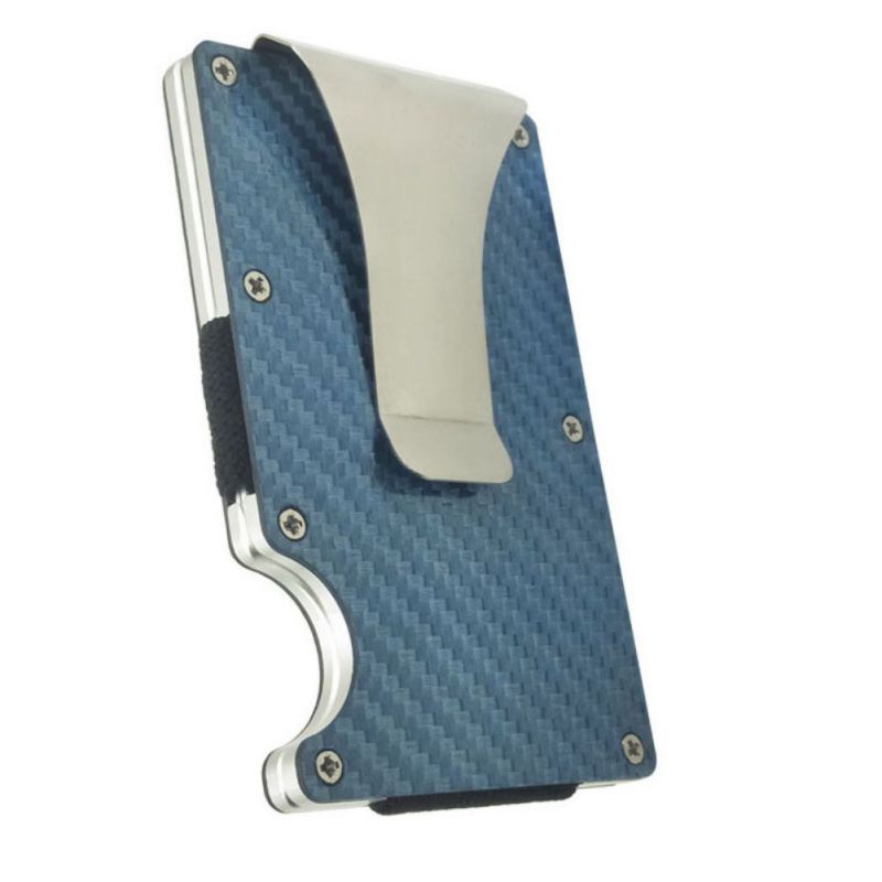 De Crédit En Fiber de carbone Support De Carte RFID Sans Autobalayage métal portefeuille Bourse Homme Titulaire de la Carte D'affaires Sac De Rangement Portefeuille Minimaliste #1