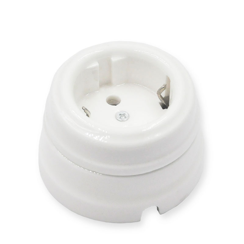 Prises électriques européennes en céramique, Standard ue, noir, blanc, marron, 16A: White
