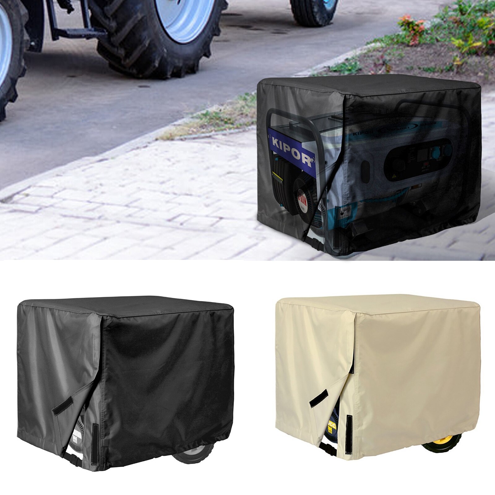 Black Generator Cover Windproof Protective Cover Canopy Shelter Waterproof Oxford Cloth All-Purpose Covers Accessories 3 Sizes