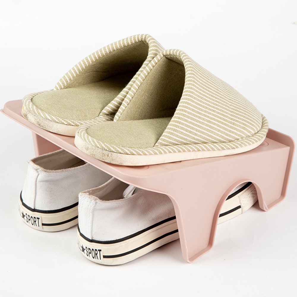 Schoenenrek schoenenrek dubbellaags schoenenrek draagbare kast voor thuis, slaapzaal schoenenkast schoenen en slippers opbergen