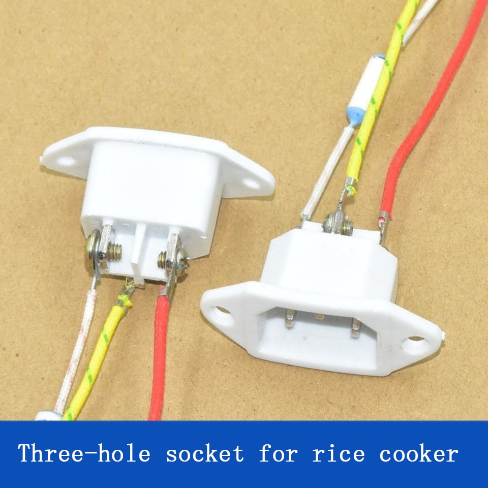 Rijstkoker Socket Socket Accessoires Wit Koper Voeten Rijstkoker Elektrische Snelkookpan Stopcontact Drie Gaten Met Zekering