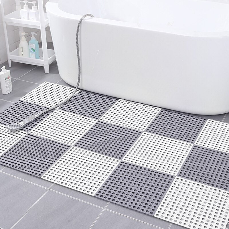 Alfombra antideslizante para baño, tapete de pies de empalme anticaída para cuarto de baño, alfombra impermeable para suelo