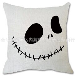 Couvertures d'oreiller d'halloween, couvertures décoratives de coussin de jet d'impression de fantôme de citrouille de crâne heureux pour le Décor de lit de Sofa de Sofa: 2